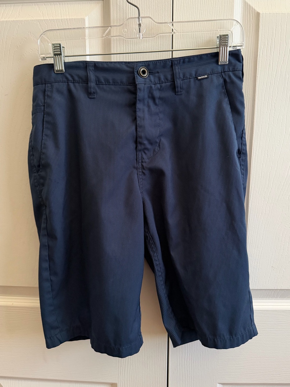 Hurley Navy Pinstripe Flat-Front Men's Shorts